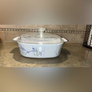 Corningware Shadow Iris A-2-B 2 Liter casserole with lid.